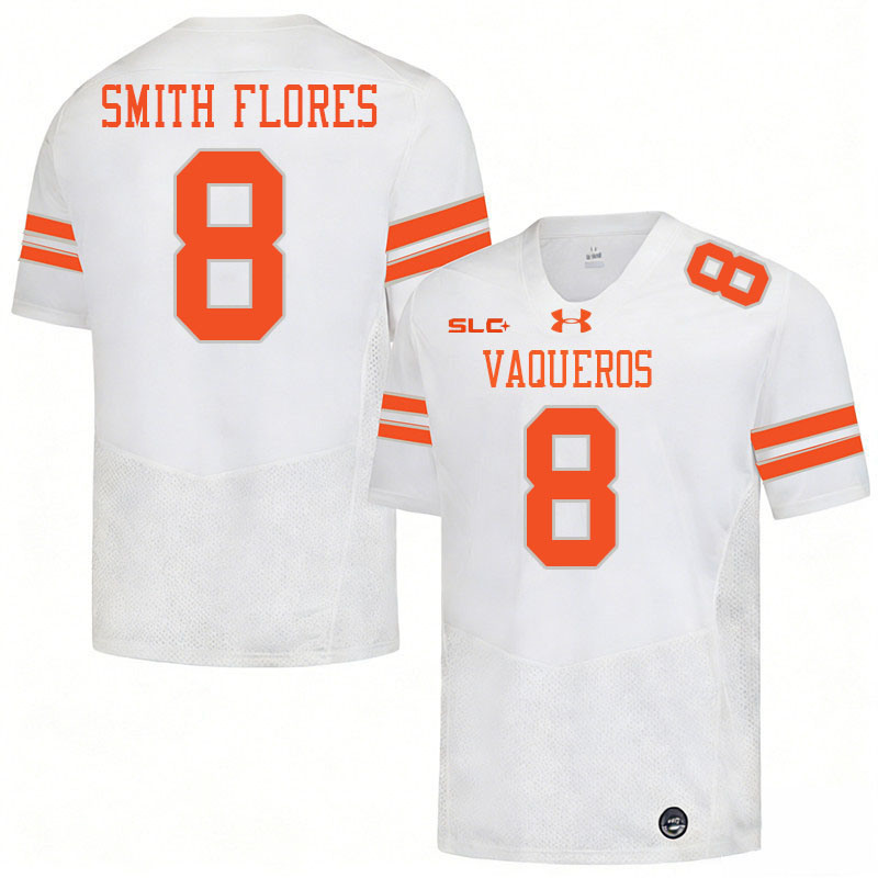 UT Rio Grande Valley Vaqueros #8 Ismael Smith Flores College Football Jerseys,Uniforms-White